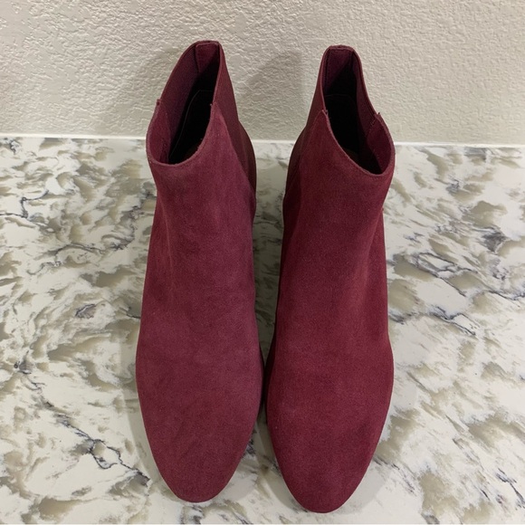 NEW Sole Society Women Suede burgundy maroonn Ankle Bootie Sz. 8.5 - Picture 2 of 9